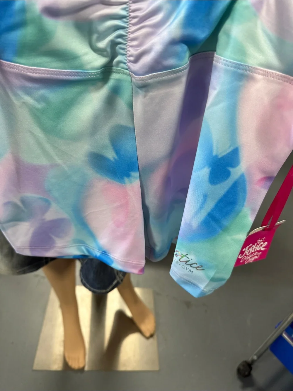 Justice Girls Pastel Tie-Dye Active Shorts - Blue, Pink, Mint
